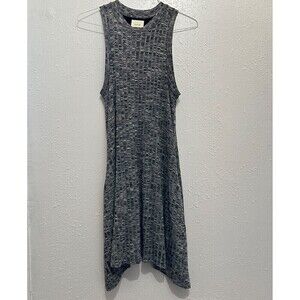 Maeve Anthropologie Emerson Gray Ribbed Sleeveless Swing Dress Sz S Asymmetrical